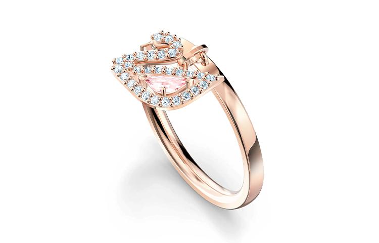 Swarovski Artificial Crystal Rings Women's Rose Gold tone Plated 5569923+5549307+5569924