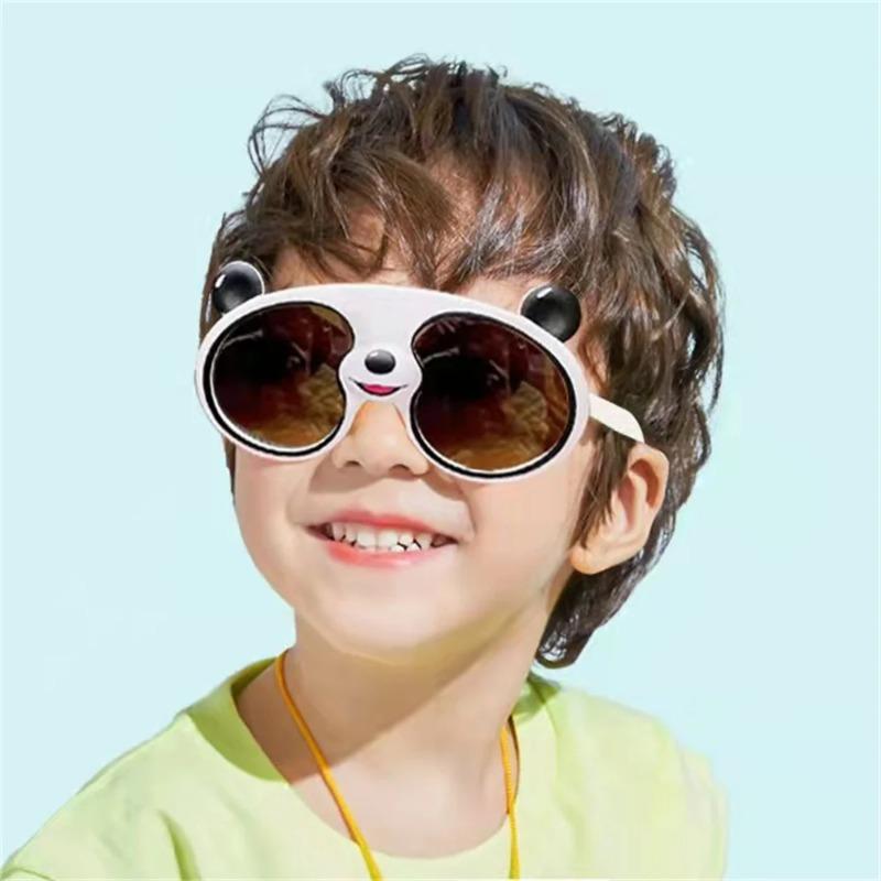 Funny Panda Sunglasses Cute Cartoon UV400 Protection Silicone Kids Sun Glasses For Boys Girls Outdoor Shades