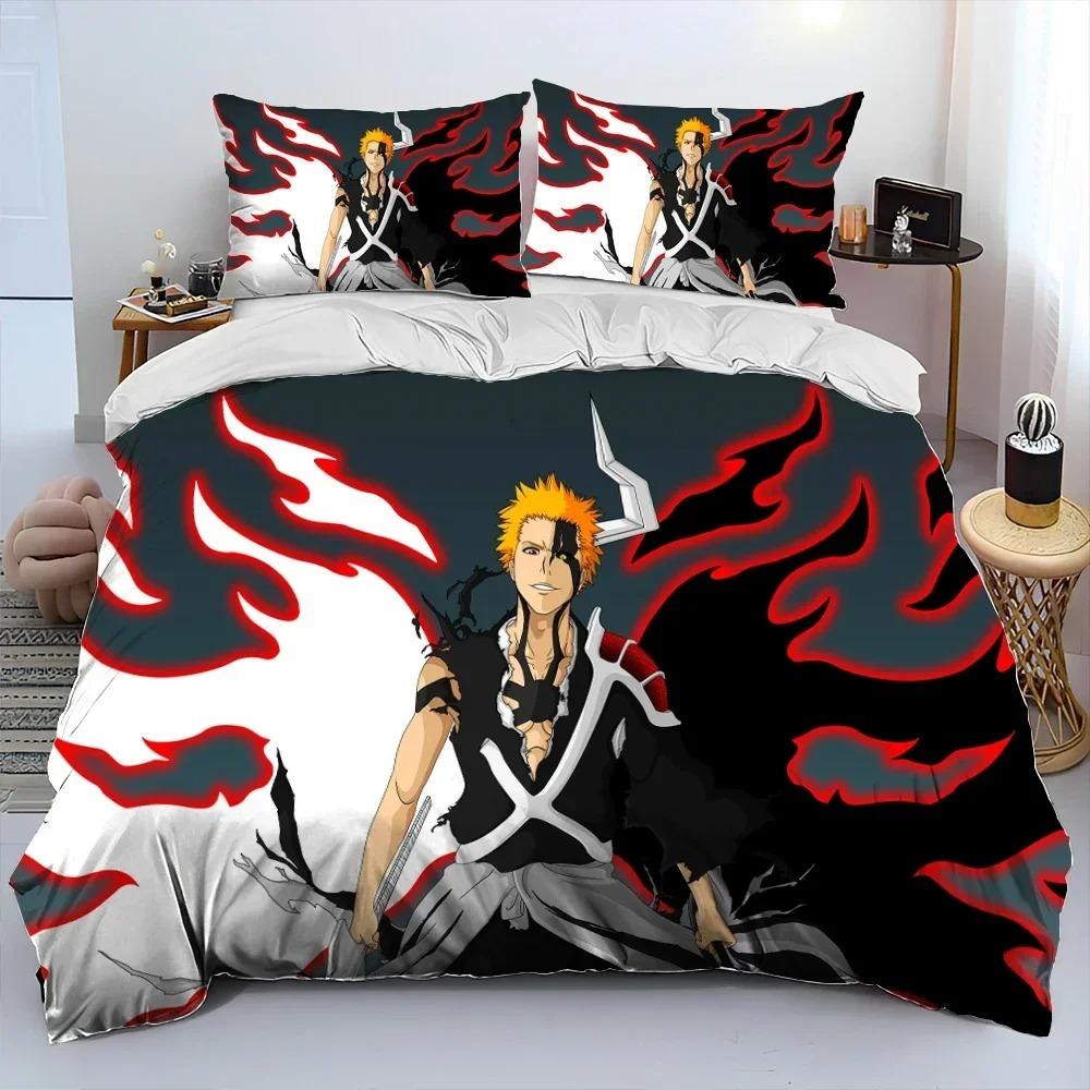 3D Anime Bleach Japan Cartoon Bedding Set Bedroom Soft Modern Bedspreads Comefortable Duvet Cover Quilt Cover And Pillowcase