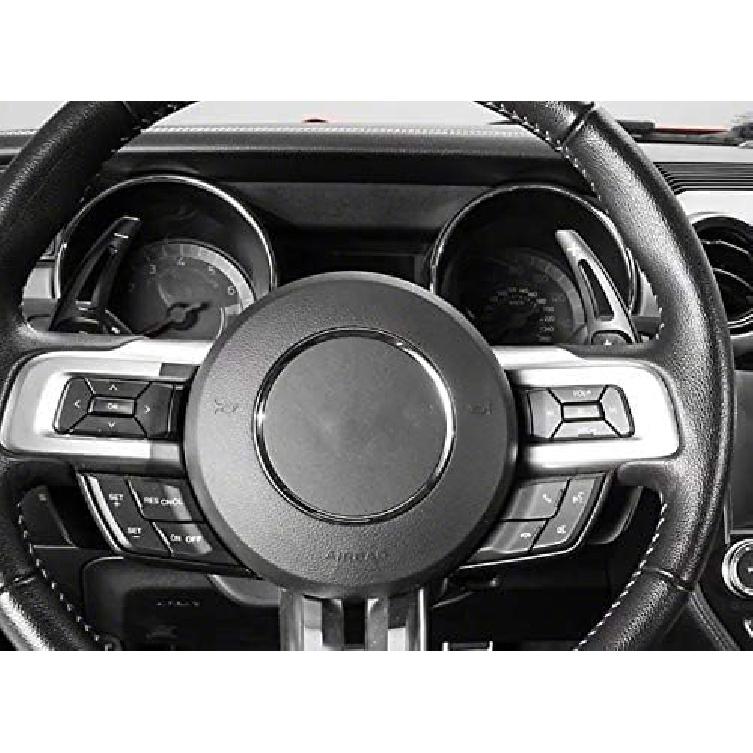 Estodian (MU) Pair Steering Wheel Shift Paddle Shifter Extension Carbon Fiber For Mustang 2015-2019