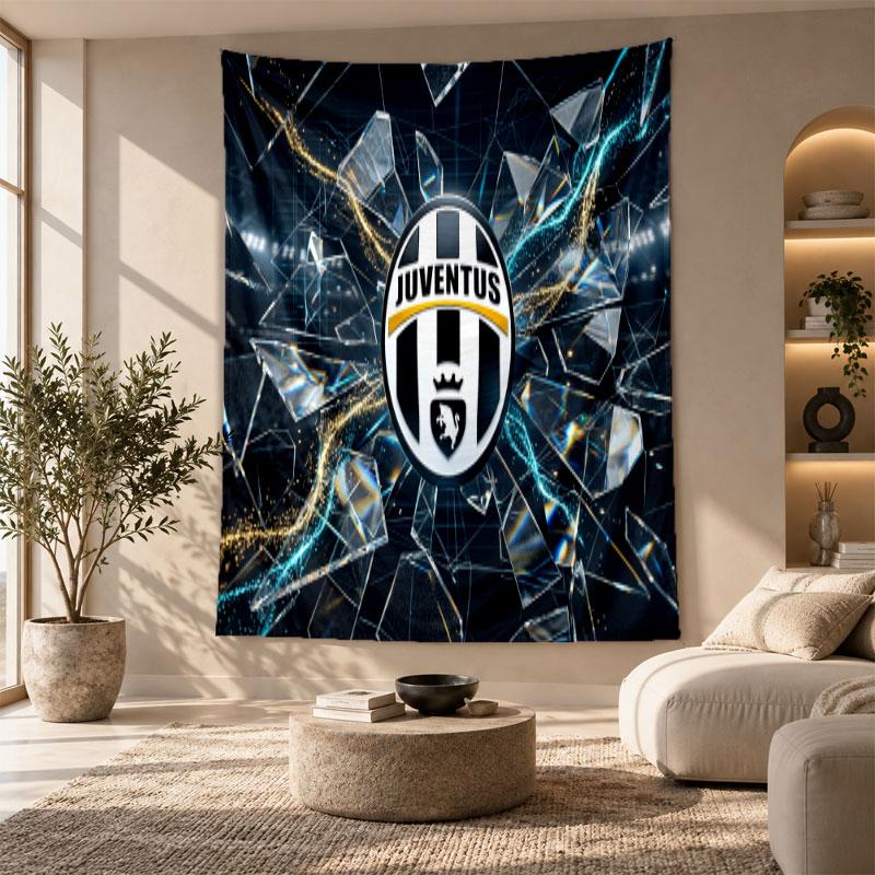 Decorative Tapestry,Juventus FC Printed Wall Art, Lightweight Wall Hanging For Bedroom Background