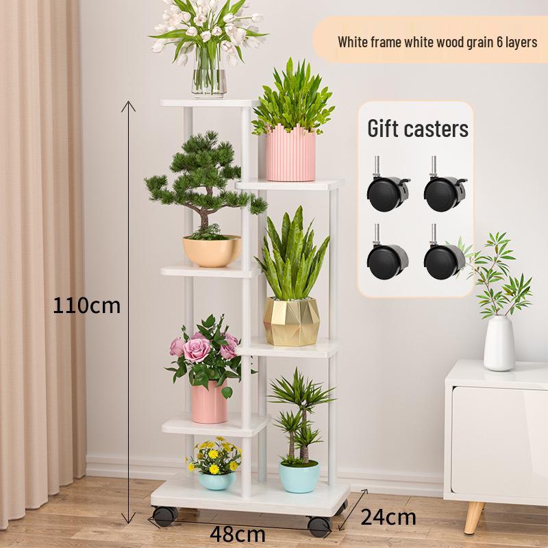 Wrought Iron Multi-Layer Tall Indoor Flower Stand for Living Room or Balcony