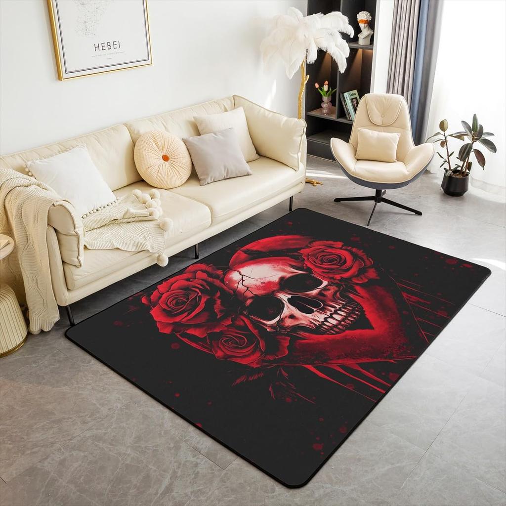 Erosebridal Fish Hunting Area Rug 3x5,Vintage American Flag Non Slip Indoor Floor Mat,Fishing Rod Bass Fishing Carpet for Dining Room Under