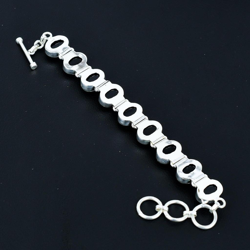 Fire Opal Bracelet 925 Sterling Silver Bracelet Adjustable Chain Bracelet Handmade Boho Bracelet Gemstone Jewelry Engagement Gifts