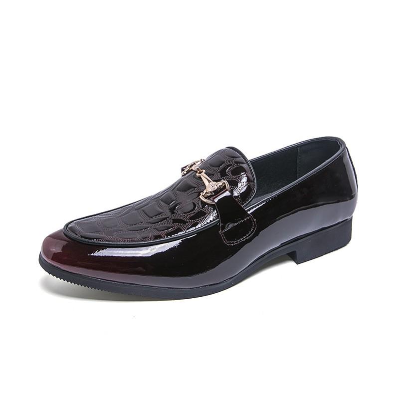 Mens Classic Pointed Toe Loafer Slip-On Shoes In Patent Leather British Style Casual Footwear Adults Size 38-47