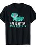 1PC Men's and Bearded Dragon Lizard Reptile T-Shirt - Pure Cotton Retro Bearded Dragons Graphic