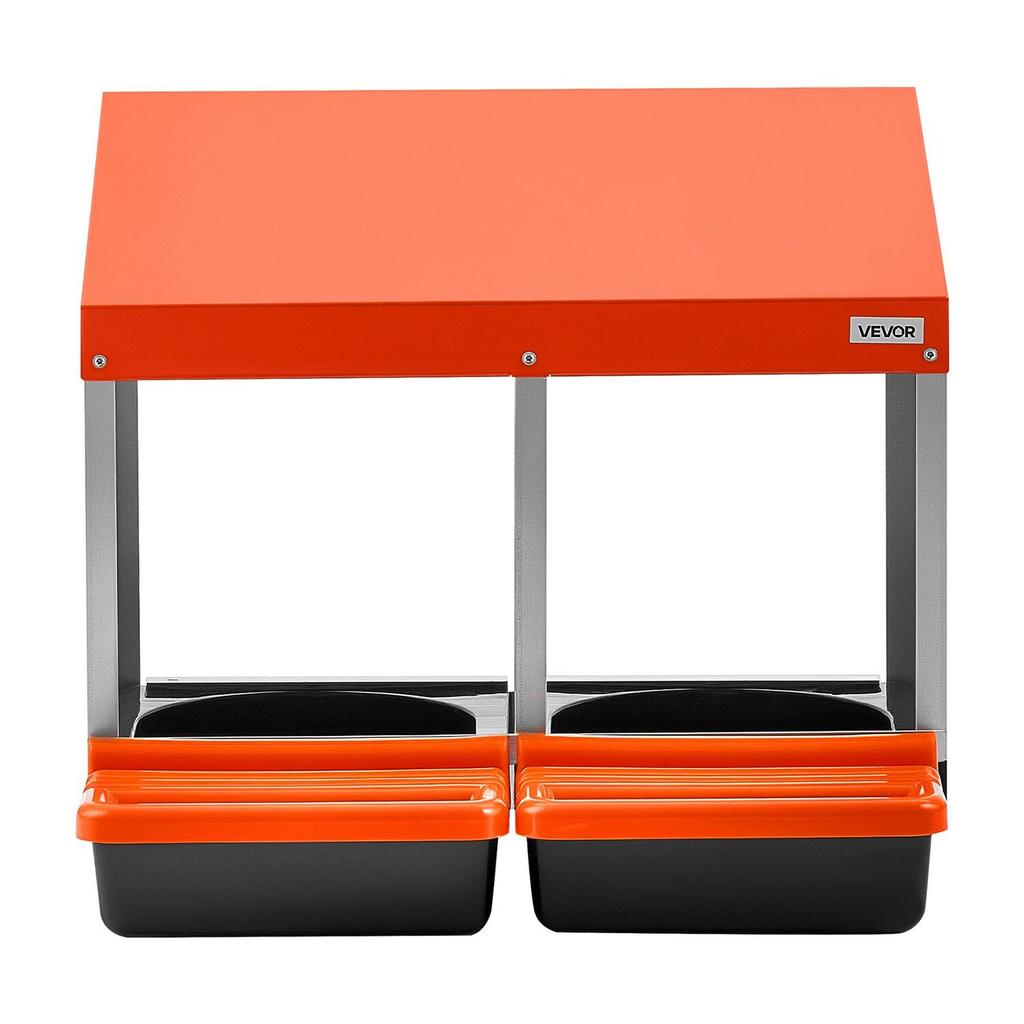 Chicken Nesting Boxes, 2 Compartments, Easy Egg Collection, Wall Mount, Easy to Assemble, Galvanized Steel and High-Strength Plastic, Roll Away
