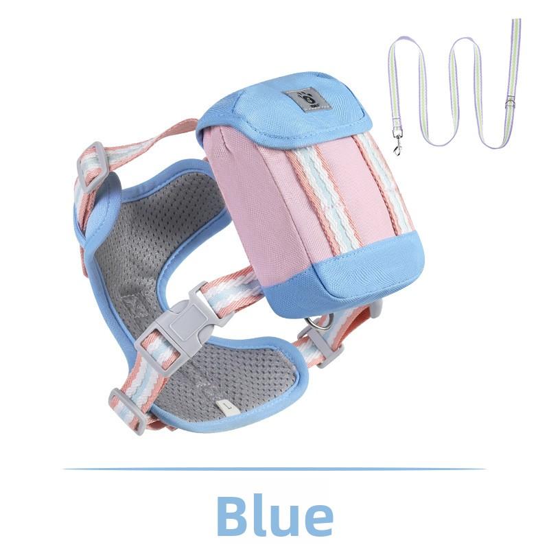 New Dog Chest and Back Straps, Small and Medium-sized Pet Leashes, Portable Pet Backpacks, Teddy Small Backpacks