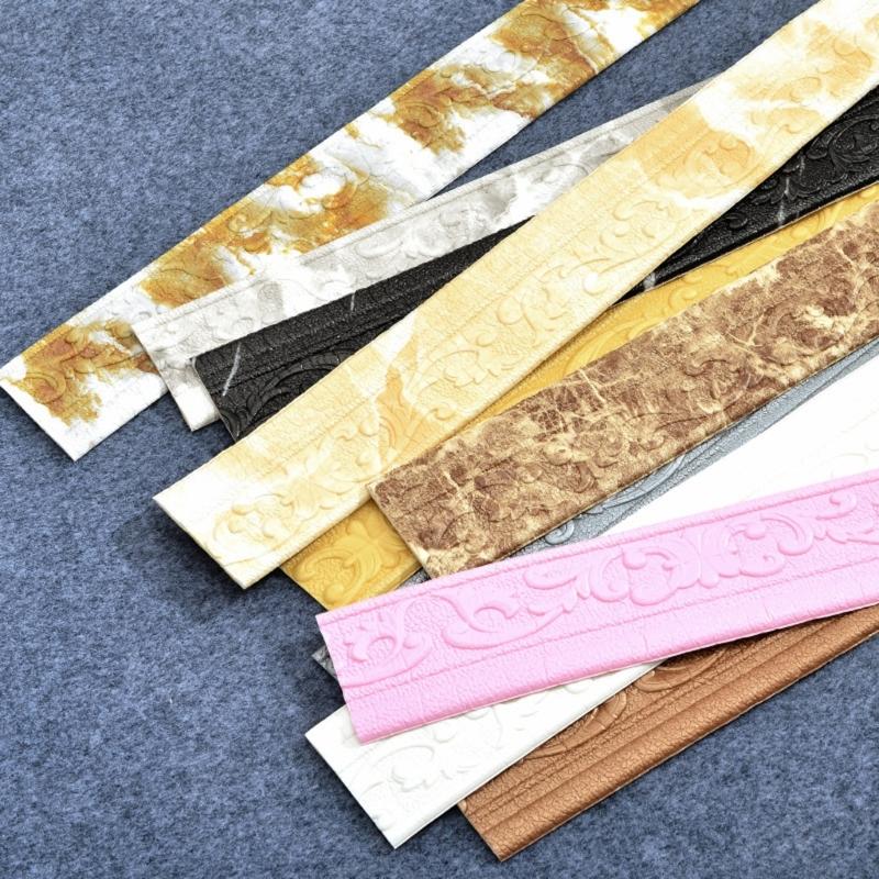 Adhesive Wall and Ceiling Molding Trim 3D Floral Foam Baseboard Wallpaper Border Strips for Homes Decoration Project