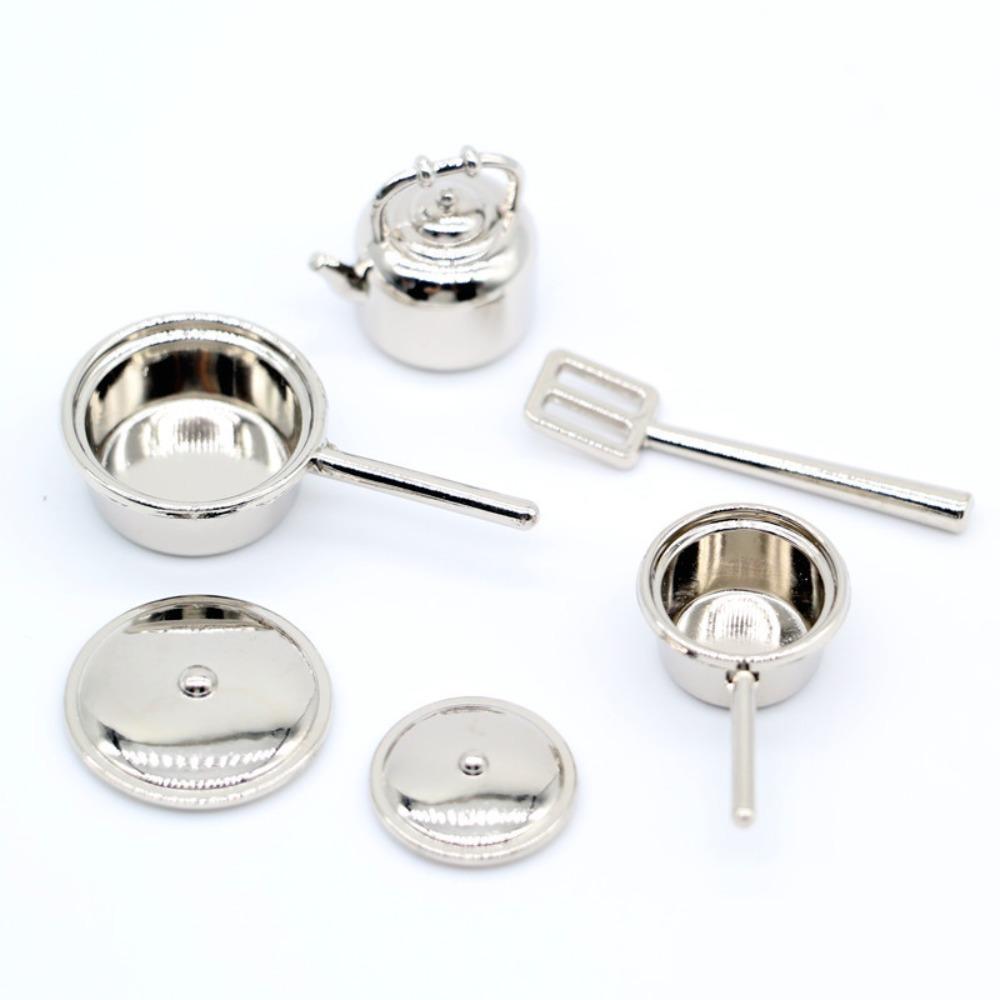 Miniature Dollhouse Kitchen Toys Cookware Pans Mini Kitchen Pot Dollhouse Kitchenware DIY Scene