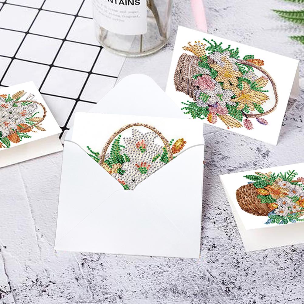 6pcs Easter Diamond Art Cards DIY Diamond Painting Gift Card Handmade Diamond Art Greeting Cards Arts Crafts for Easter