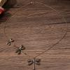 Retro elegant simple fashion temperament personality versatile khaki dragonfly shape necklace jewelry women
