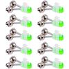 10 PCS Silver Fishing Rod Bells Double Bell 1.89 Inch Green Galvanized Fish Bite Alarm Portable Reusable Bite Indicator