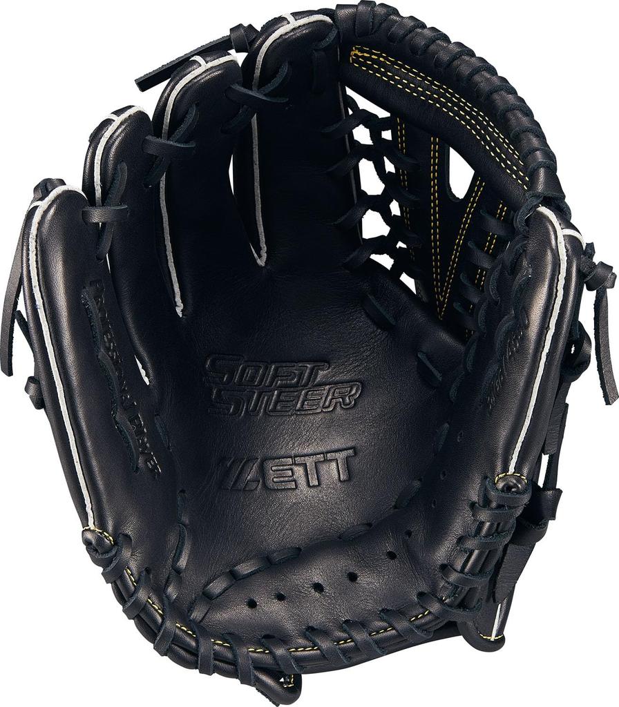 ZETT Youth Baseball Soft Black Size BJGB74550F Glove, Steer, All-Around, Left-Handed Throw, (1900), LL,