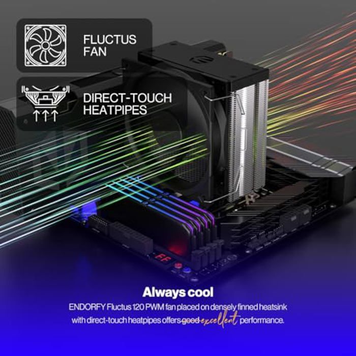 Refroidisseur d'air pour CPU - ENDORFY - Fera 5 - Silencieux - Mode semi-passif - 120 mm