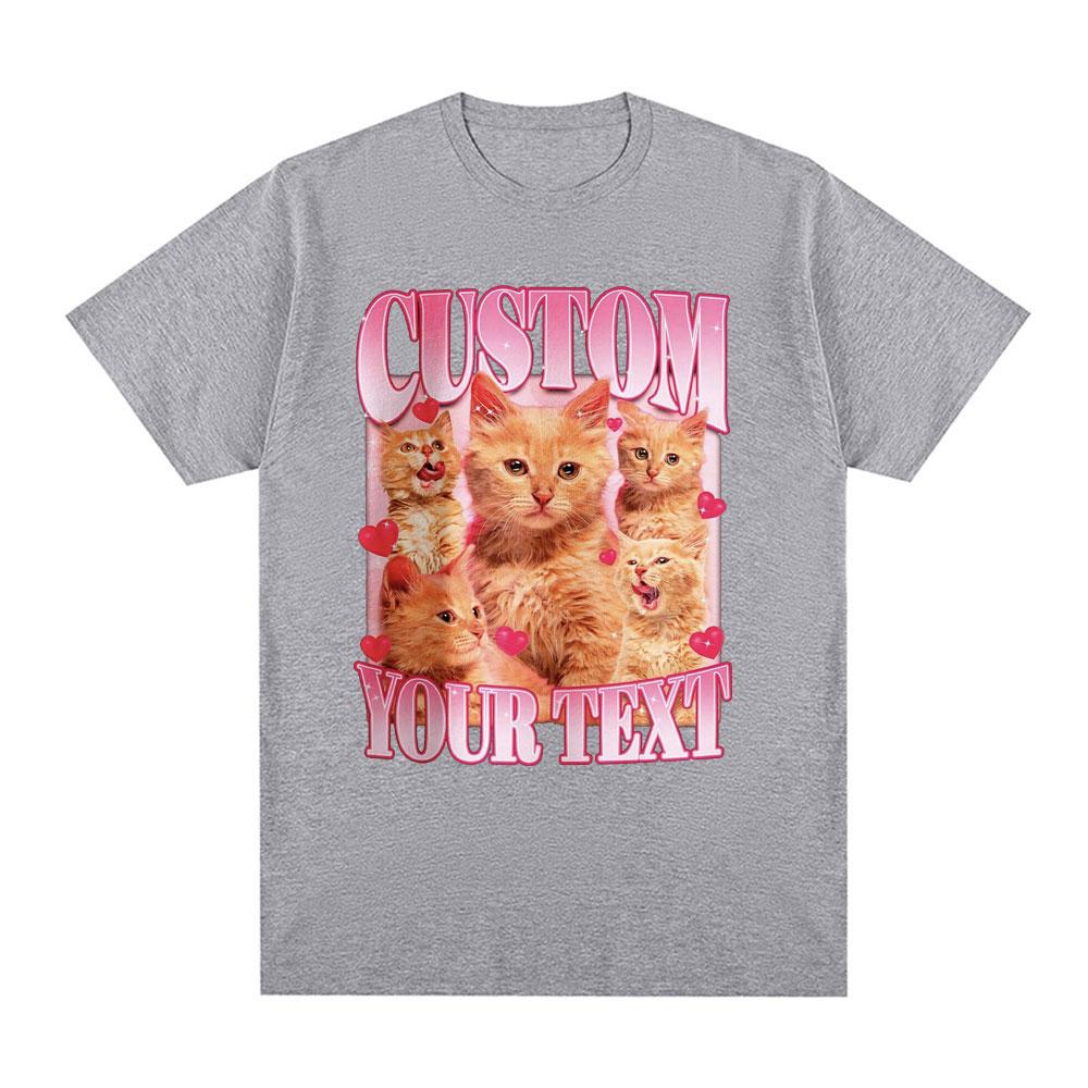 Custom Your Text Graphic T Shirts Cat Lovers Gift T-shirts Women Casual Harajuku Short Sleeve T-shirt Streetwear Tops