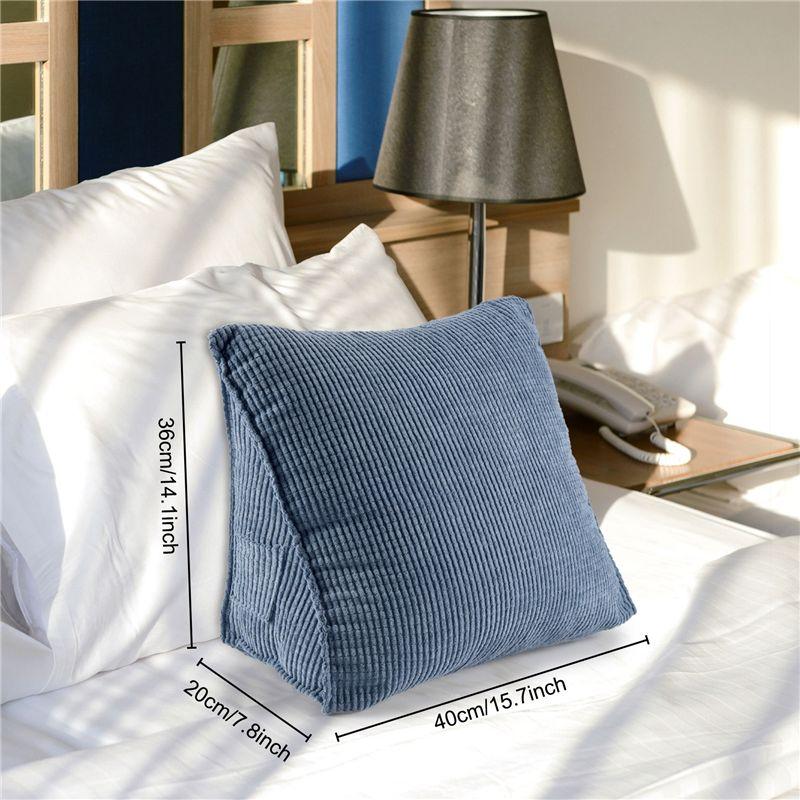 A84E-Reading Backrest Cushion Wedge Pillow Back Cushion Lumbar Pad Bed Office Chair Rest Pillow Back Support Pillow