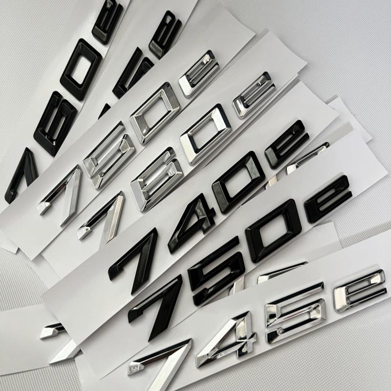 Car Trunk Words Letters Logo Badge Emblem Decals Sticker For BMW 7 Series 730e 740e 745e 750e 760e F01 F02 G11 G12