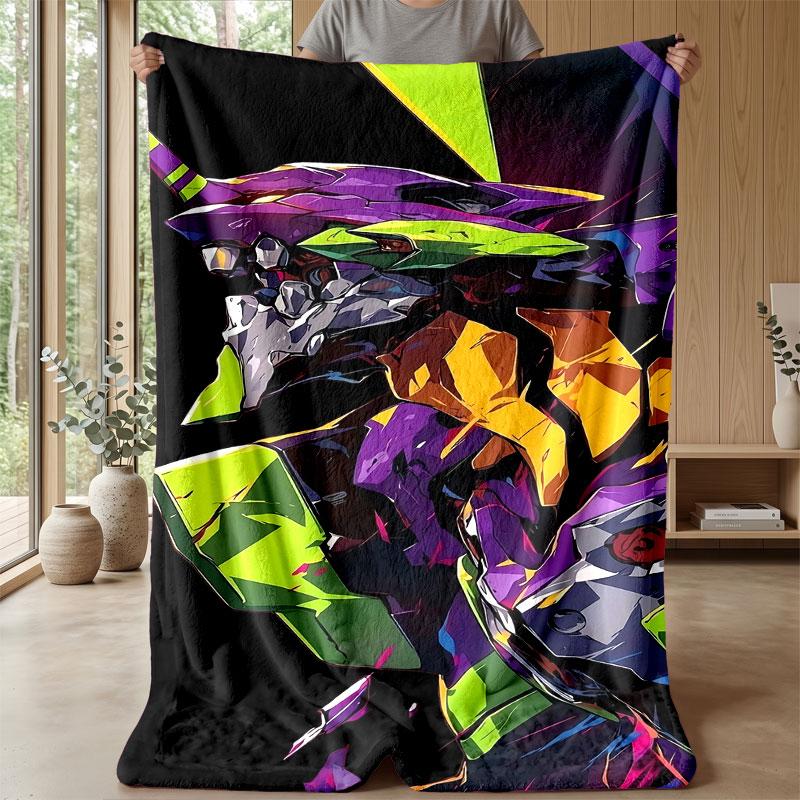 Soft Flannel Blanket Lightweight Cozy Bedroom Living Room CoverNeon Genesis Evangelion