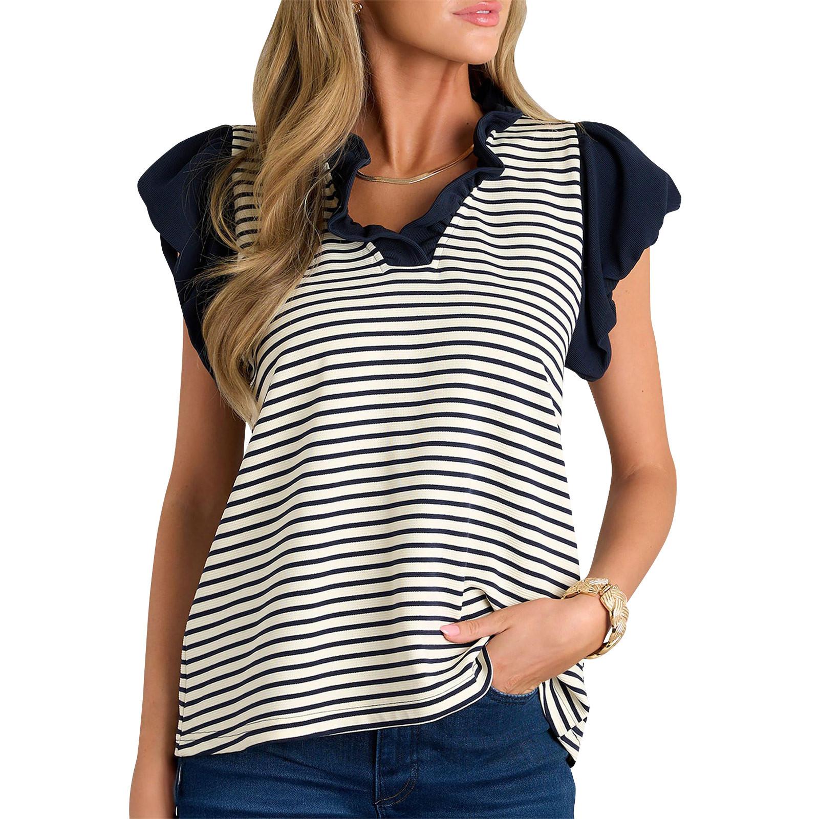 

Женская футболка с коротким рукавом, элегантная повседневная рубашка, весенне-летний наряд, струящиеся плиссированные топы с круглым вырезом спереди, летние топы L чёрный