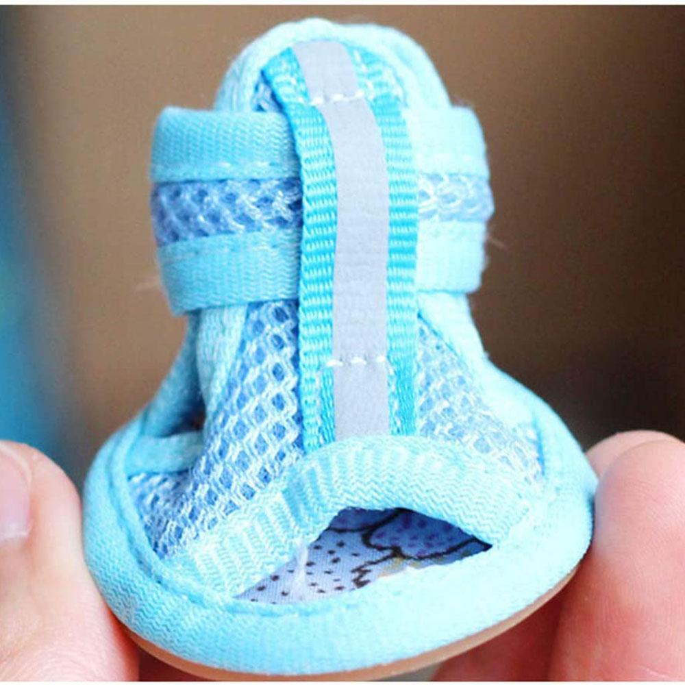 Dog Shoes Pet Boots Breathable Soft Mesh Dog Sandals with Rugged Anti-Slip Sole Adjustable Puppy Dogs Paw Protector for Summer