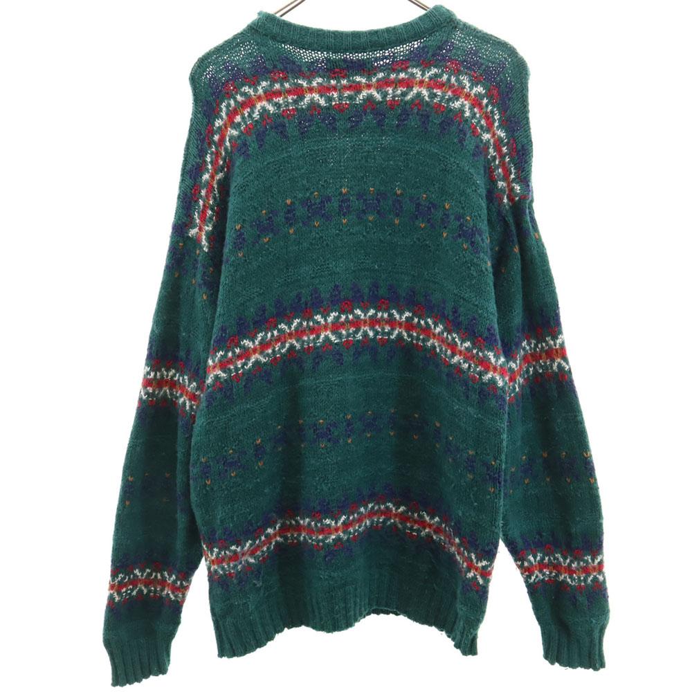 ALPS 80s 90s Made In USA Old Nordic Pattern Long Sleeve Sweater XL Knit Men's Used