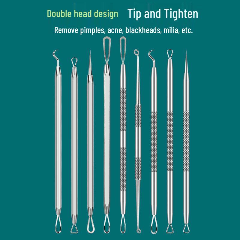 Precision Acne & Blackhead Removal Tweezers Set - Pimple Needle and Squeezing Tool