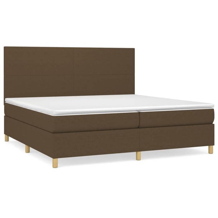 Maison Exclusive - Sommier à lattes de lit avec matelas Marron foncé 200x200 cm