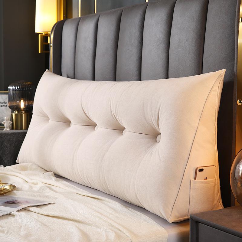 Triangle Large Backrest Lumbar Support Cushion - Solid Color Sofa & Bed Pillow