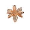 Rose Gold Light Luxury Flower Open Ring Pink Diamond Zircon Double G Temperament Exquisite Stacked Ring Woman