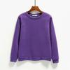 Women's Fashion Casual Round Neck Long Sleeve Fleece-Lined Solid Color Sweatshirt