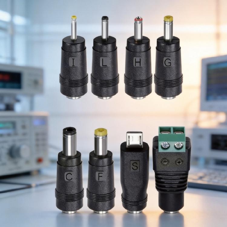 PVC Direct Current Power Adapter Connectors, DC5.5X2.1Mm Female Barrels Plug, DC4.0X1.7Mm,DC5.5X2.5Mm Size Tip Screw Terminal Connection