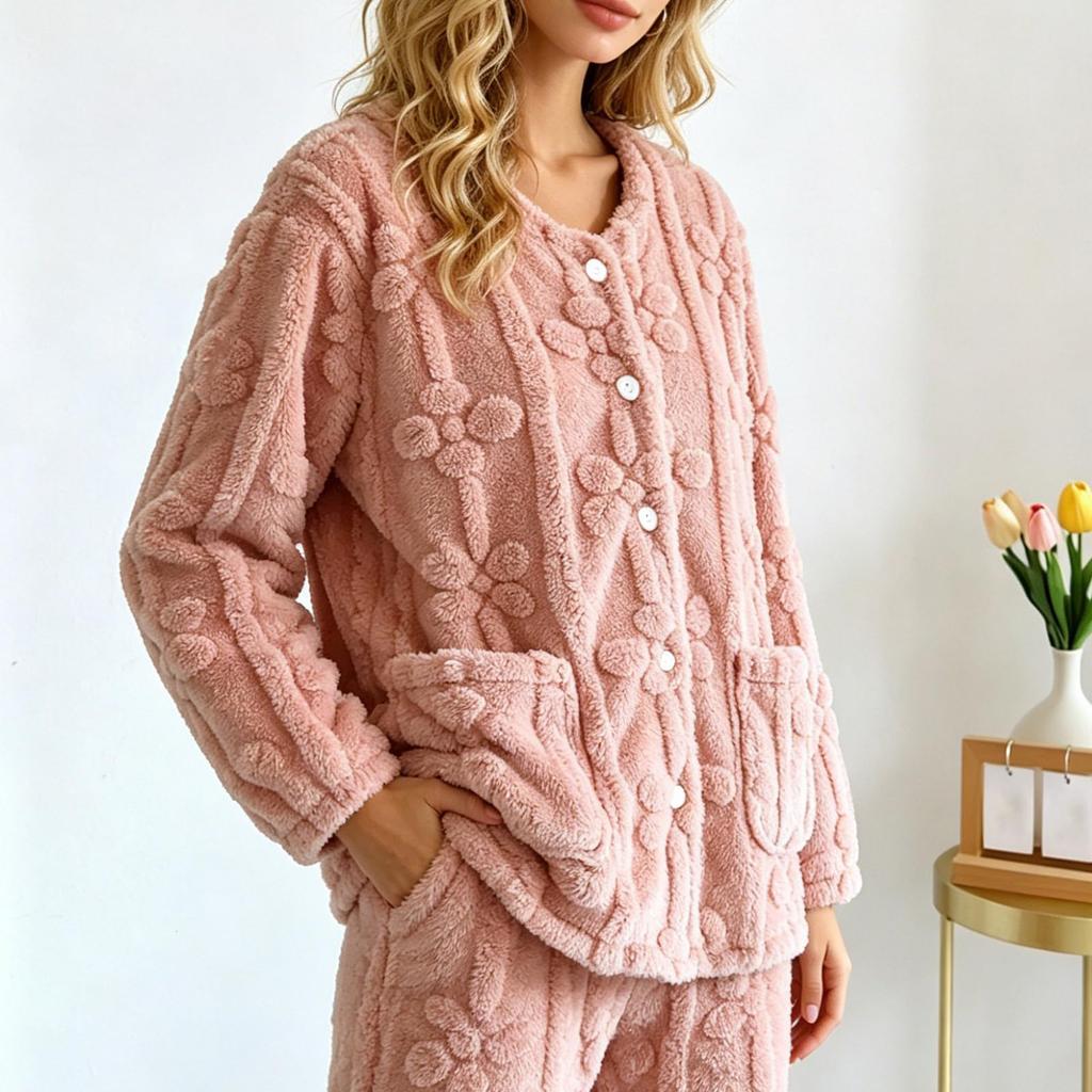 Damen Pyjama Oberteil mit langen Ärmeln, Lockeres Schlafshirt, Loungewear für Damen