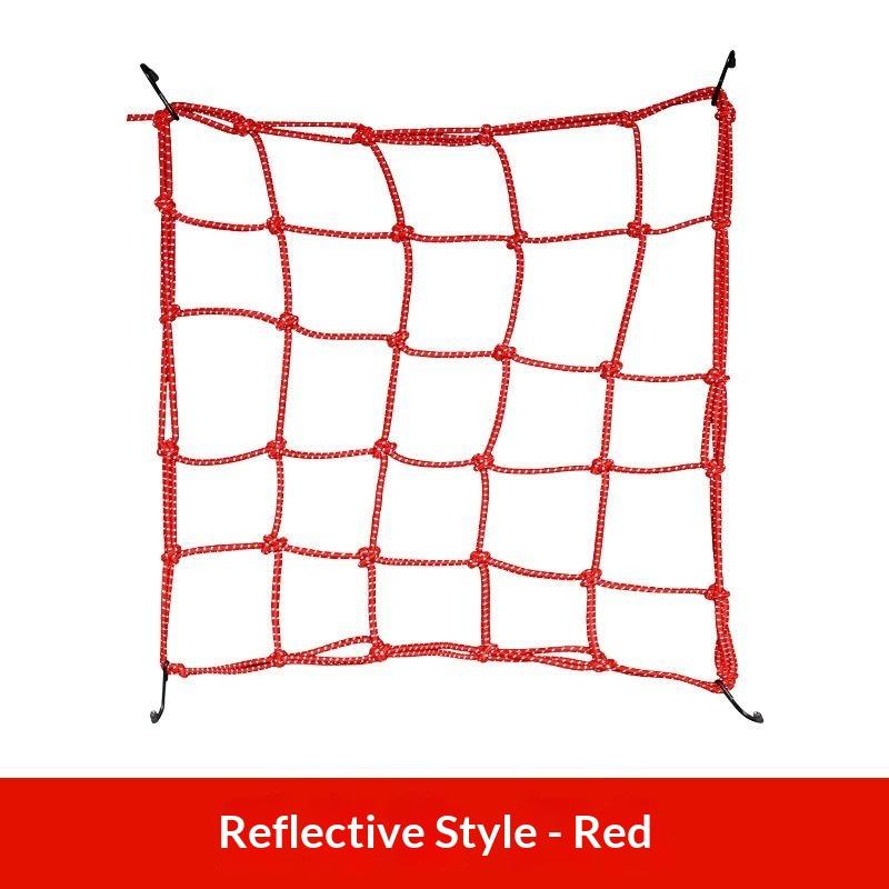 Motorcycle Helmet Cargo Net Night Reflective High Elasticity Easy Storage For Motorbike Ebike Bicycle Riding
