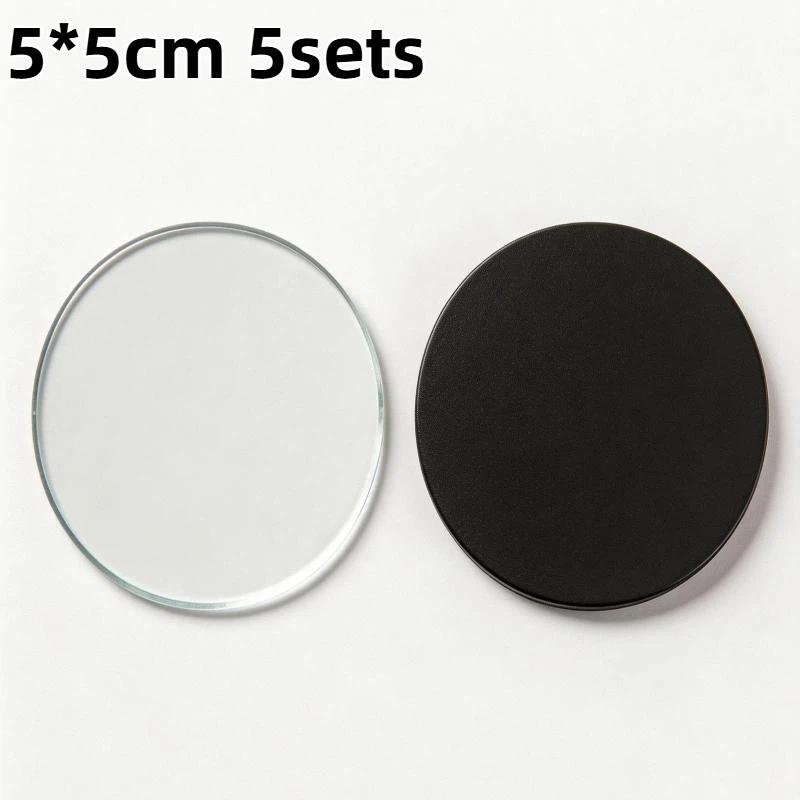 5Sets Diy Transparent Acrylic Magnet Set Square Round Fridge Magnets For Photos Home Decor Kids Crafts