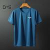 Summer Men Top Ice Silk Quick-drying Short Sleeves O Neck Loose Solid Color Thin Breathable Elastic Casual Pullover Daily Sport Top