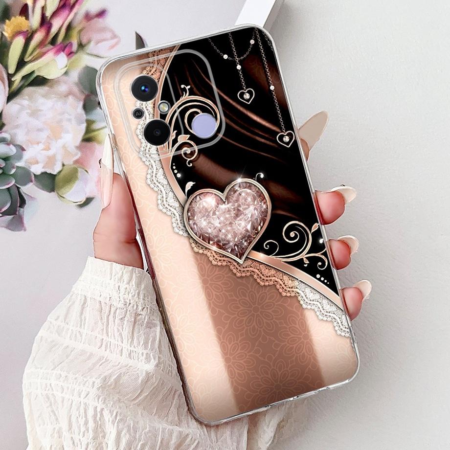 For Xiaomi Redmi 12C Case Cute Cat Luxury Butterfly Painted Cover 6.71'' Soft Silicone Phone Cases For Redmi 12C Redmi12C Fundas