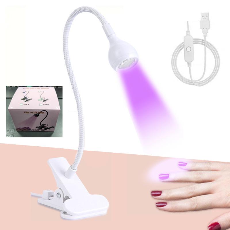 Lampa LED UV do paznokci do suszenia żelowego lakieru do paznokci, klipsowa, elastyczna, biurkowa, mini, przenośna, USB, lampa do paznokci, suszarka UV do manicure salonowego