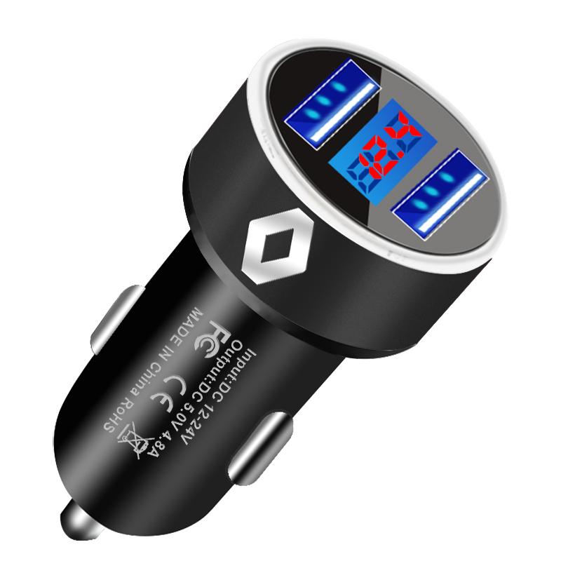 Încărcător Auto 2 Porturi USB Încărcare Rapidă Afișaj Digital Accesorii Auto Pentru Renault Dacia CLIO MK3 3 III MEGANE MK2 SCENIC MK2 5