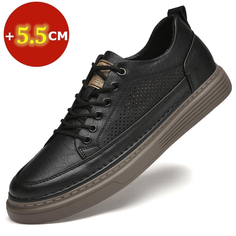 High-quality Cow Leather Spring Summer Heightening Shoes Elevator Shoes Men Height Increase Insole 5.5CM Sneakers Sport Shoes