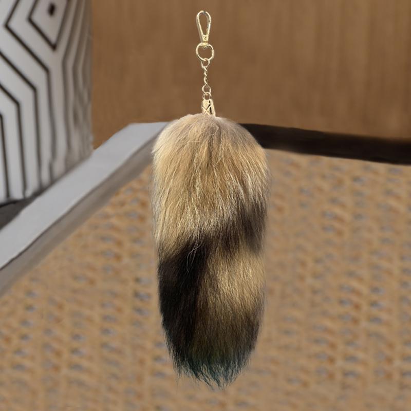 Plush Fox Tail Keychain Fur Bag Charm Animal Tail Keyring Pendant Keychain 40CM Keyring Gifts Holder Bag Decor Keychain Tail about 38-40cm
