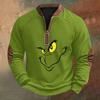 Sweatshirt à capuche zippé décontracté pour homme avec impression de NoëlPrint