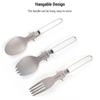 Camping Plate and Utensil Set 5PCS Plate and Folding Fork Spoon Utensil Lightweight Outdoor