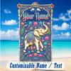 Elephant Theme Beach Towel Personalized Custom Name & Text Soft Quick Dry Beach Towel for Swimming Travel