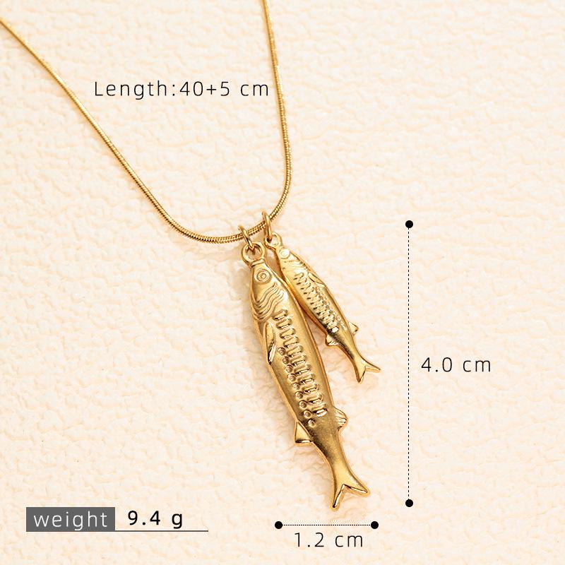 Bestseller Edelstahl Fisch Anhänger Halskette für Damen - Trendy, Modisch und Exquisite Schlüsselbein Kette