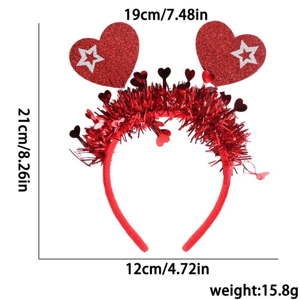 Wedding Decoration Headband Love Heart Hair Hoop Party Supplies Headband Eye Catching Valentine'S Day Headband For Photo