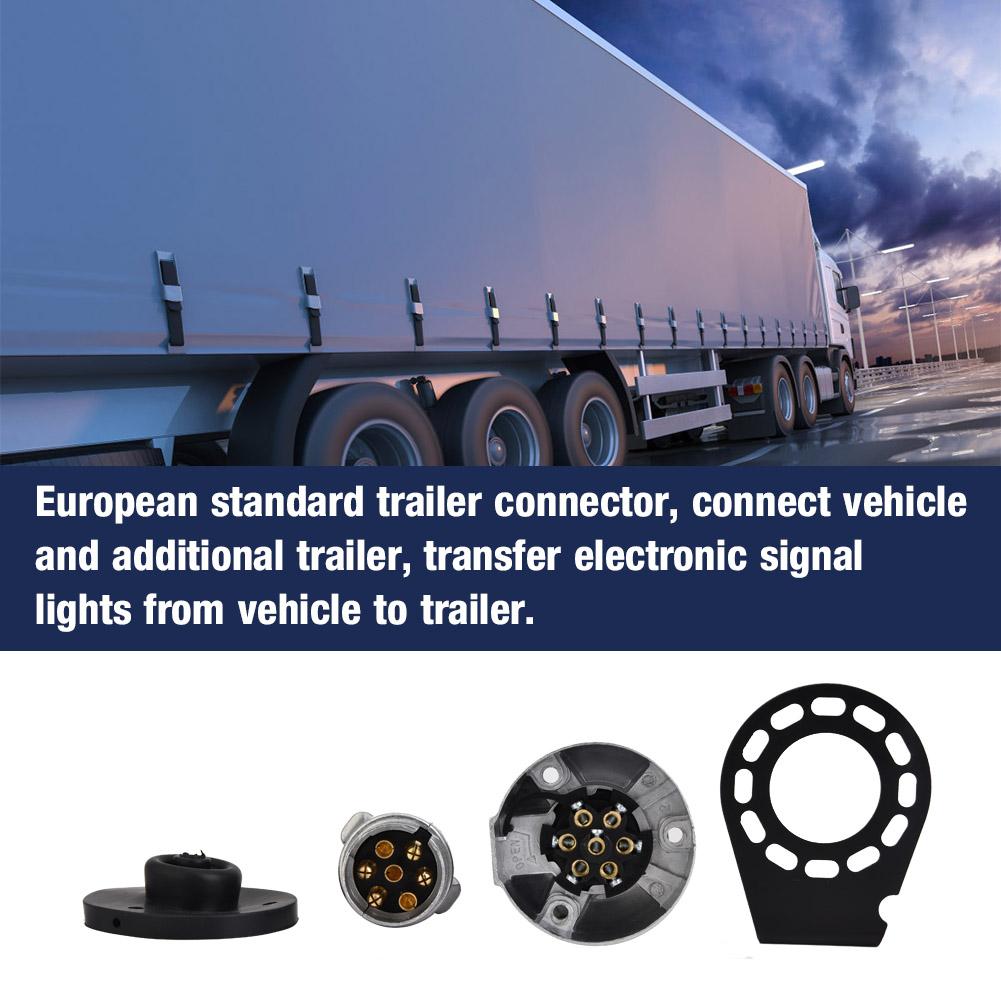 12V 7Pin Trailer Plug Socket Connector Adapter Bracket for Trailer Caravan Towing Towbar