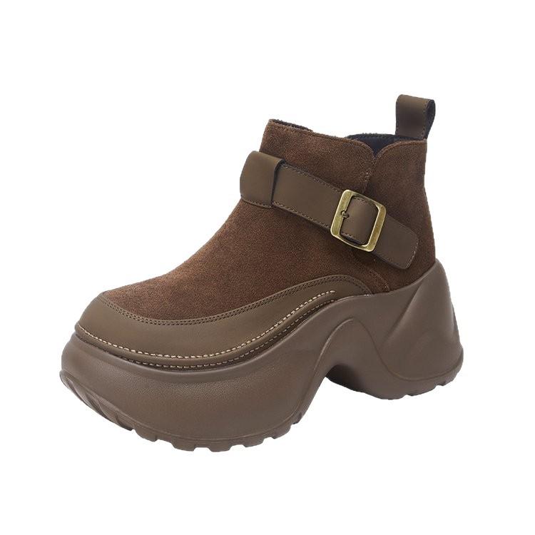 [Meng Ziyi's Same Style] Maillard Short Boots for Women 2025 Versatile Retro Style Design To Increase the Sense of Boots for Women