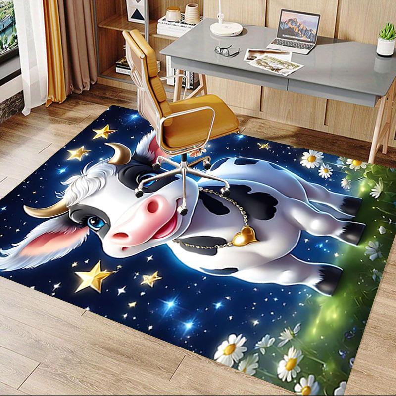 1PC cow stars Non-Slip Floor Carpet Compatible for Office&Living Room&Bedroom&Dining room - Flat - Weave Machine-S0343