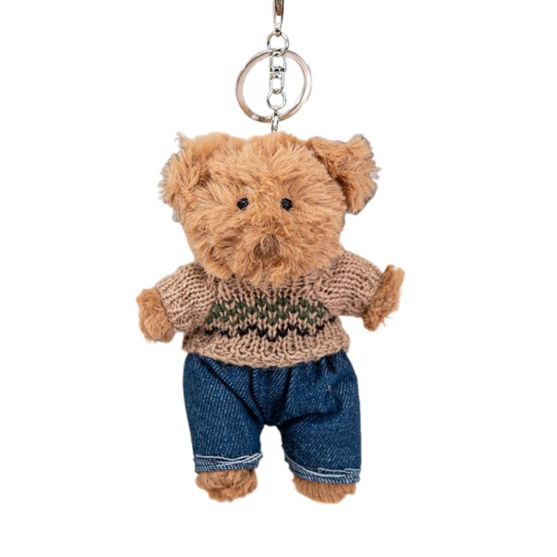 Niedlicher Mini Bär Schlüsselanhänger Weicher Schlüsselanhänger Anhänger Zarte Taschenanhänger Cartoon Bärenpuppen Geschenk für Frauen Kinder und Erwachsene